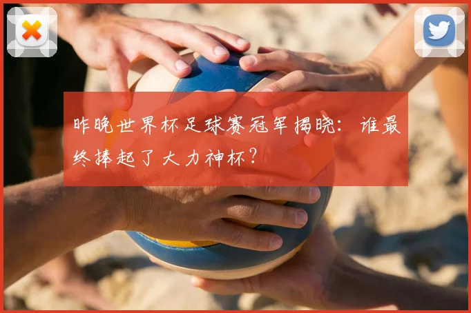 昨晚世界杯足球赛冠军揭晓：谁最终捧起了大力神杯？