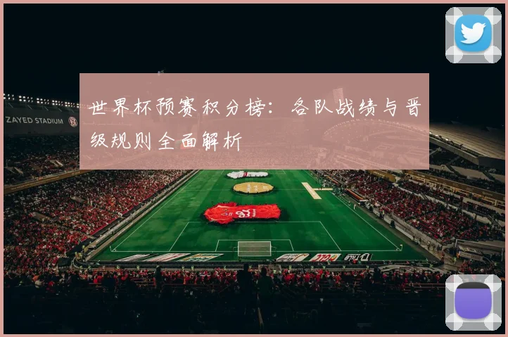 世界杯预赛积分榜：各队战绩与晋级规则全面解析